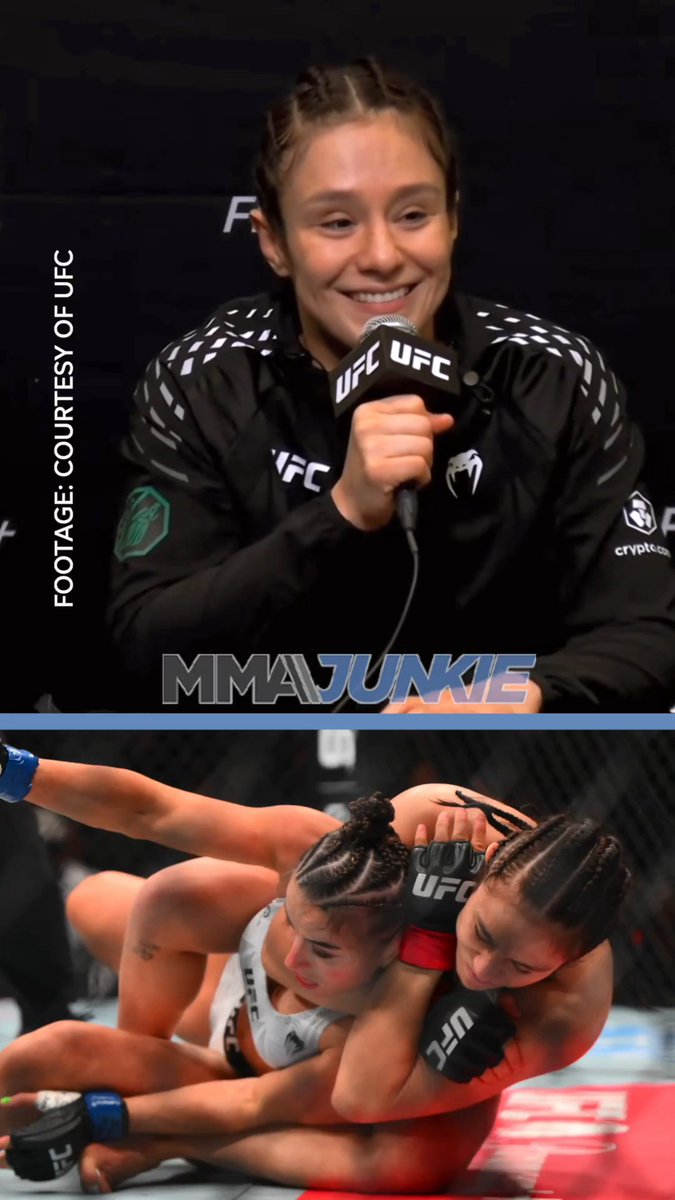 "I think it was both." 😏 Alexa Grasso is asked if she KO'd or submitted Maycee Barber in that INSANE finish sequence at #UFCSeattle. 🎥 @UFC