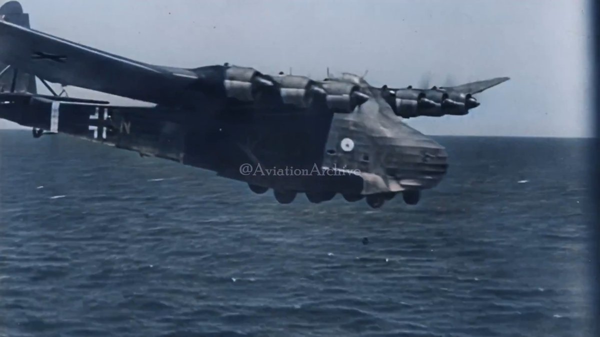 Built as a motorized variant of the Me 321 glider, the Messerschmitt Me 323 Gigant was Nazi Germany's six-engine heavy transport beast of WWII, the largest land-based cargo plane to fly in the war. Powered by French Gnome-Rhône radials, it hauled up to 26,000lbs, with a 181ft wingspan and top speed of just 177mph. Around 200 were built from 1942-44, mostly supporting the Soviet Union and Tunisian campaign before Allied fighters made them easy targets. This footage was labeled, "Logistics, Messerschmitt Me-323 Gigant, Soviet Union, 1944".