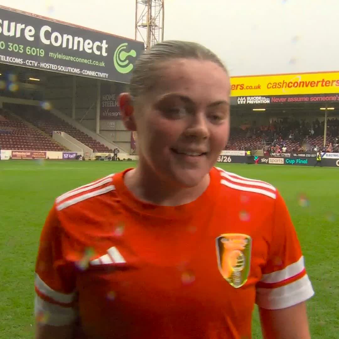 🗣️”It feels amazing” Her brace made them champions and Lisa Forrest gives her thoughts on ending an 11-year wait for the Sky Sports Cup ⤵️