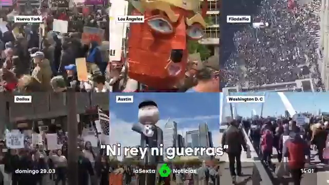 Artistas como Robert de Niro o Bruce Springteen lideraron las marchas "No King" contra Trump por sus negocios oscuros, su guerra ilegal en Irán, sus mentiras, ICE o las denuncias de abusos sexuales a menores junto a Epstein. Más de 7 millones de personas en más de 3000 marchas.