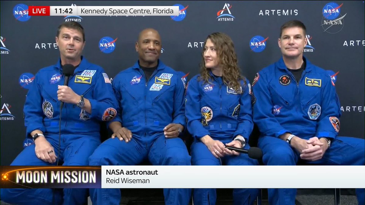 Artemis II commander Reid Wiseman says while he's ready to make tough decisions leading the mission to the moon, all crew members have "the ultimate trust in each other." 📺 Sky 501, Virgin 602, Freeview 233 and YouTube