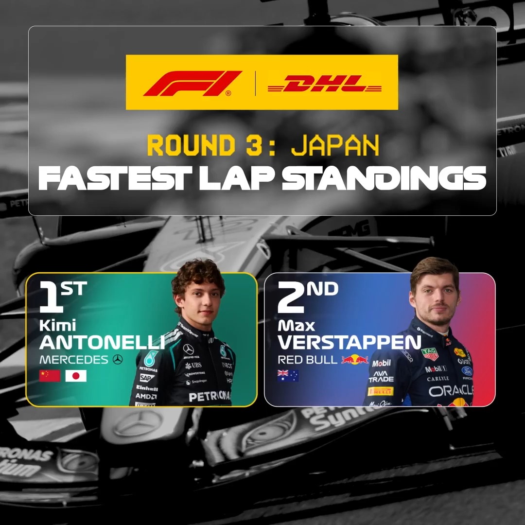 Grande Kimi! 👏 The DHL_Motorsports Fastest Lap goes to race winner, Kimi Antonelli in Japan 👉 #F1 #JapaneseGP