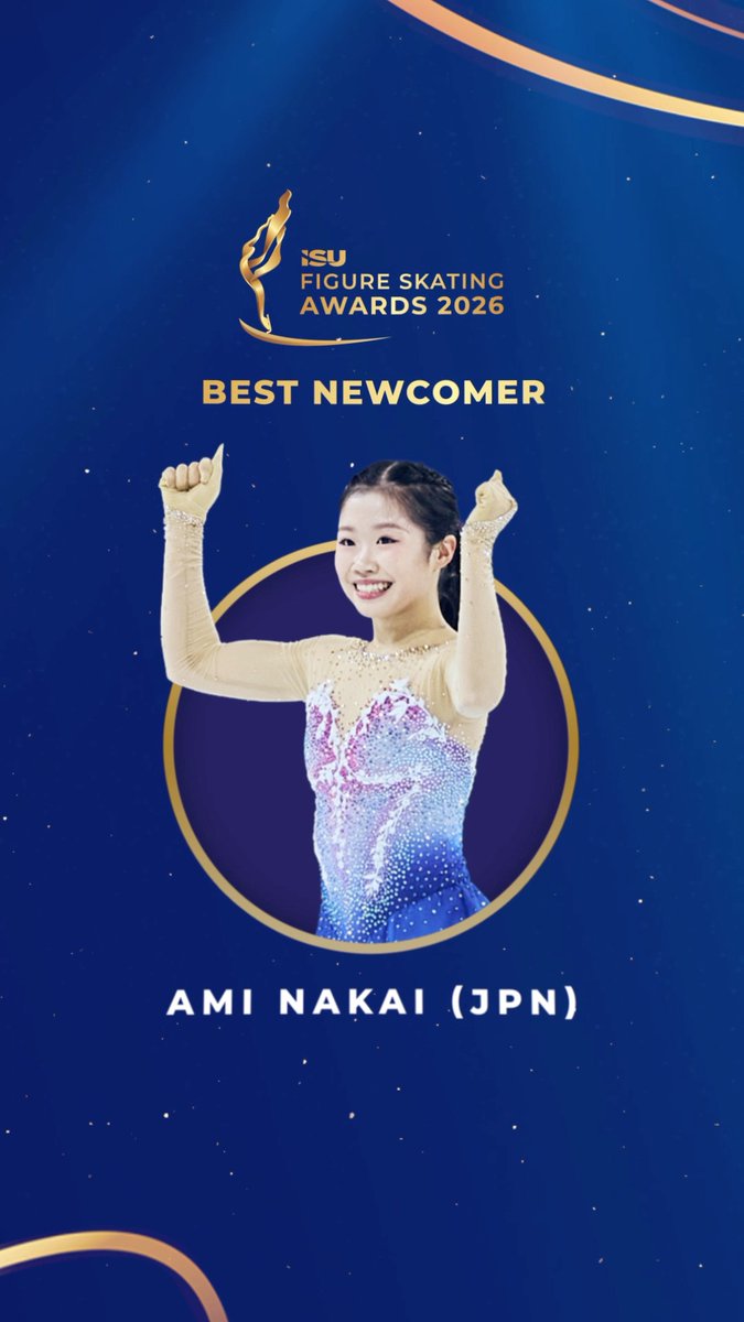A star is born ⭐️ Ami Nakai claims Best Newcomer at the #ISUFigureSkatingAwards 2026, Olympic medalist and Grand Prix Final medalist in her very first season among the sport’s biggest names 👏🔥 #FigureSkating