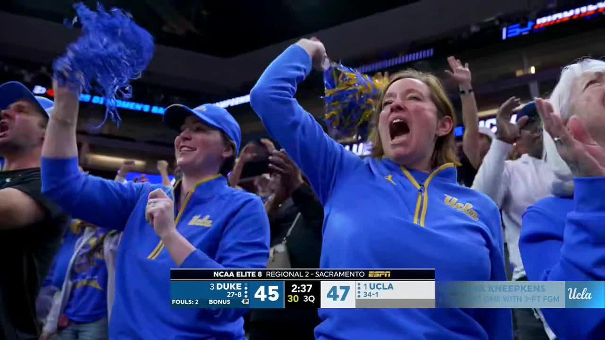 Gianna Kneepkens helps the Bruins get their first lead since the first minute of the first quarter🔥