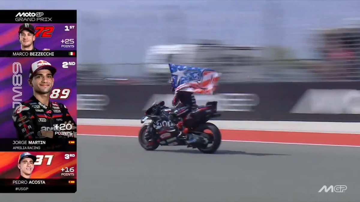 P2 for Jorge Martín Almoguera with a tribute to the late great Nicky Hayden ❤️ #USGP 🇺🇸