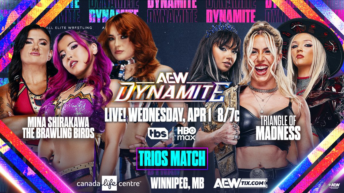 The trio of Mina Shirakawa♡白川未奈 + the Brawling Birds won on Collision, but AEW Women's World Champion @Toxic_Thekla + the Sisters of Sin weren't impressed! Watch the #AEWCollision replay RIGHT NOW on @SportsOnMAX!