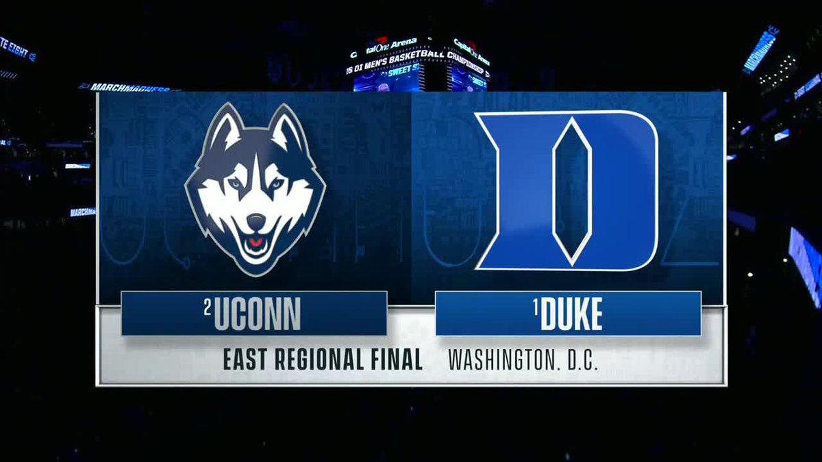 ONE MORE SPOT. It's time for a heavyweight showdown. No. 1 Duke Men’s Basketball vs. No. 2 UConn Men's Basketball for a trip to the Final Four NOW on CBS and Paramount+