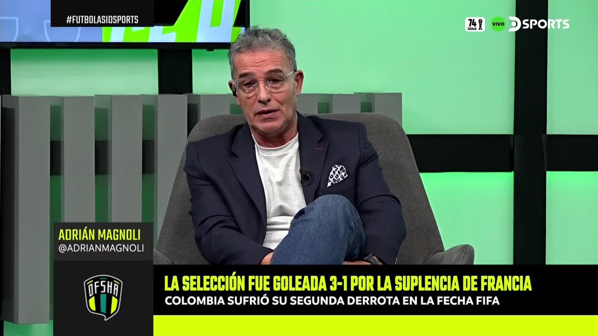 "EL JAMES DE HOY ANTE FRANCIA PARECÍA UN EXJUGADOR" El análisis de Adrián E Magnoli tras lo que fue la derrota de Colombia ante Francia en un amistoso de preparación para el #MundialEnDSPORTS.