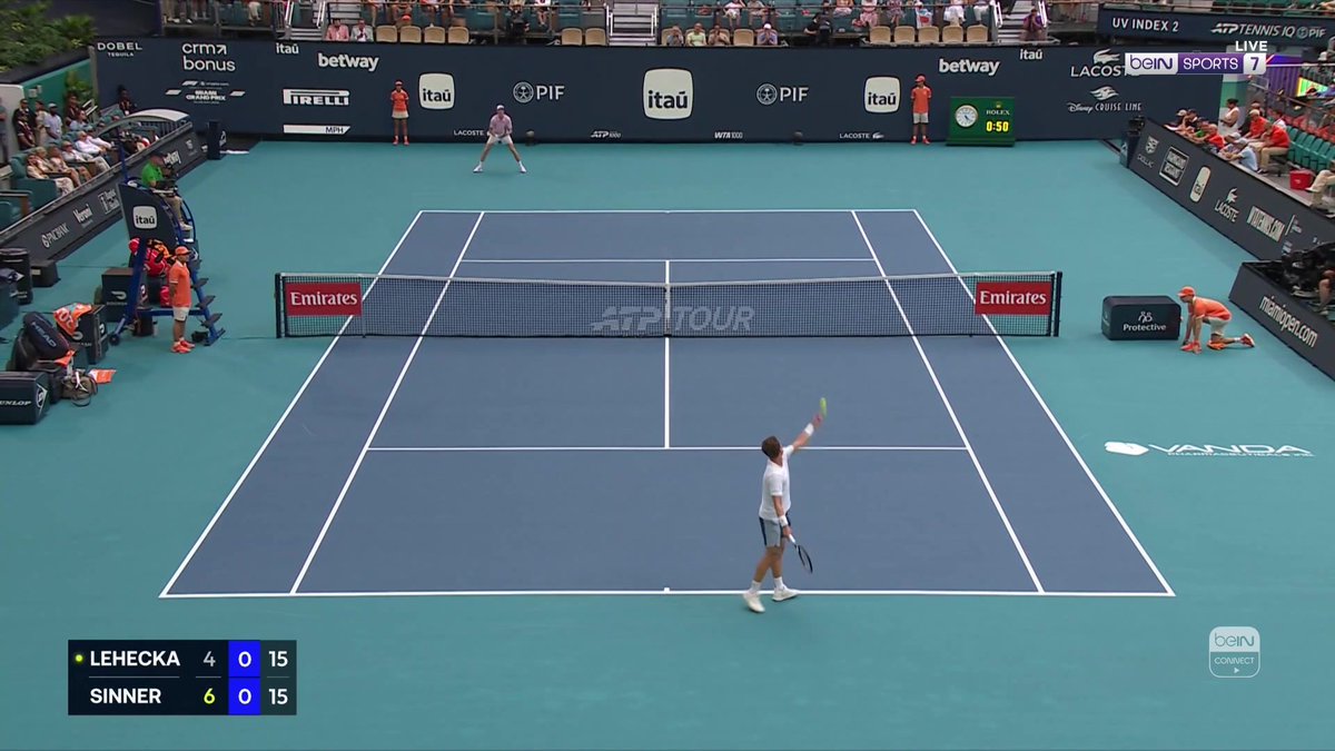 🎾 تم تعليق اللعب في نهائي دورة ميامي للتنس بسبب الأمطار 🌧️ المواجهة بين يانيك سينر ويري ليهيتشكا متوقفة حاليًا #تنس #دورة_ميامي_للتنس