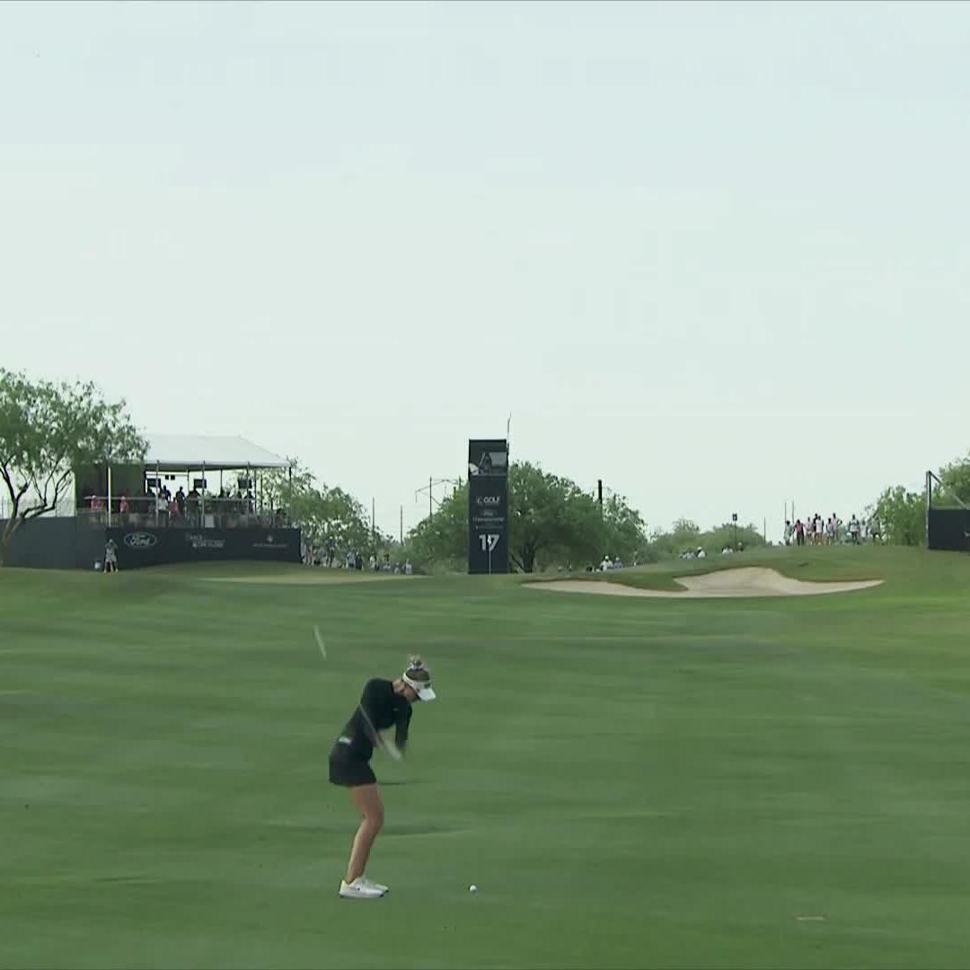 Nelly Korda tries to fight back with this stunning eagle 🥊 Tune in now on Golf Channel.