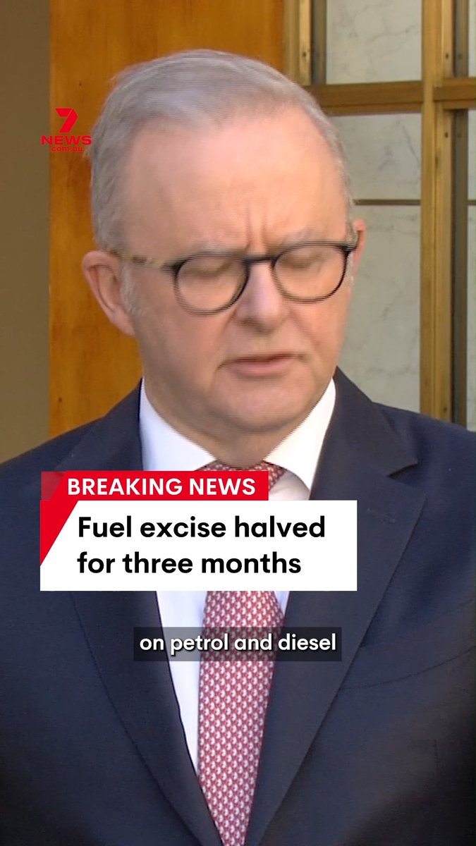 Australia’s fuel excise will be halved for the next three months in an effort to tackle skyrocketing prices, Prime Minister Anthony Albanese has announced. The change will reduce the cost of fuel by about 26c per litre. During Monday's meeting, national cabinet also agreed to get rid of the heavy road usage charge for three months and adopt the four-stage National Fuel Security Plan. #fuel #petrol #diesel #auspol #albanese