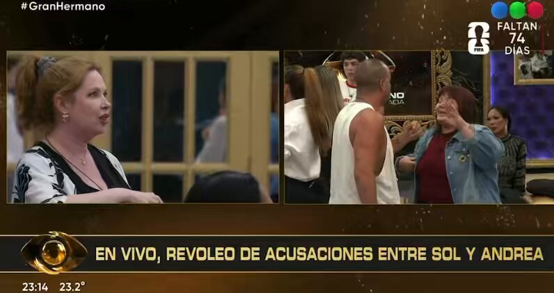 ANDREA INDIGNADA A LAS CÁMARAS “nunca hicieron nada en su vida, lo único que fueron fue mantenidos y mantenidas, a mi no. nadie me mantiene, me mantengo yo con mi trabajo, nunca tuve un marido que me bancara”