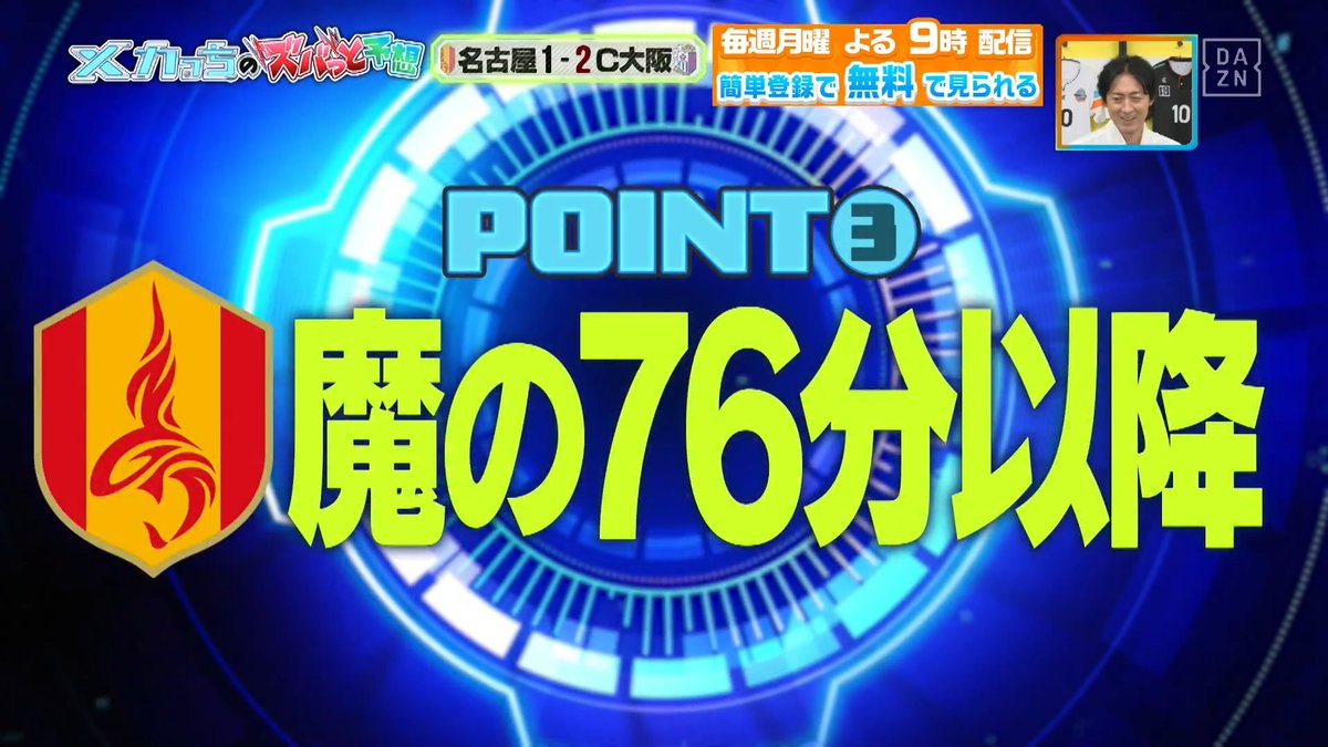 ／ 決着は魔の７６分以降⌛ ＼ 第9節 #名古屋グランパス vs #セレッソ大阪 を #メカっち がズバっと予想 🎮 皆さんの予想やメカっちの感想も教えてください📝 本編をお楽しみに！ DAZN Japan ---- 今夜９時～ #やべっちスタジアム #244 無料配信▶︎ ----