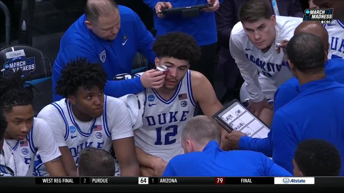 Duke medical staff should be ashamed of themselves. Using a cold soda can on Cam Boozer is WILD 😂😂