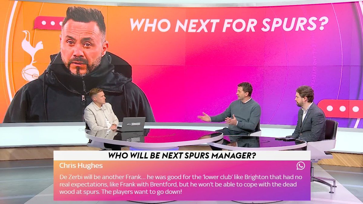 "This is far from a safe pair of hands" 🗣️ Tim Sherwood on the repots that Roberto de Zerbi would be interested in joining Tottenham Hotspur ⚪️ #skysportsfc