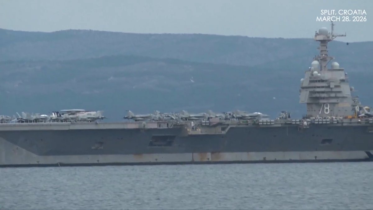 Absolute humiliation for the Pentagon. The USS Gerald R. Ford supercarrier is spotted hiding in Croatia. Washington is terrified to deploy it near the Persian Gulf because Iran's hypersonic missiles would sink it in minutes. The American empire is in full retreat.