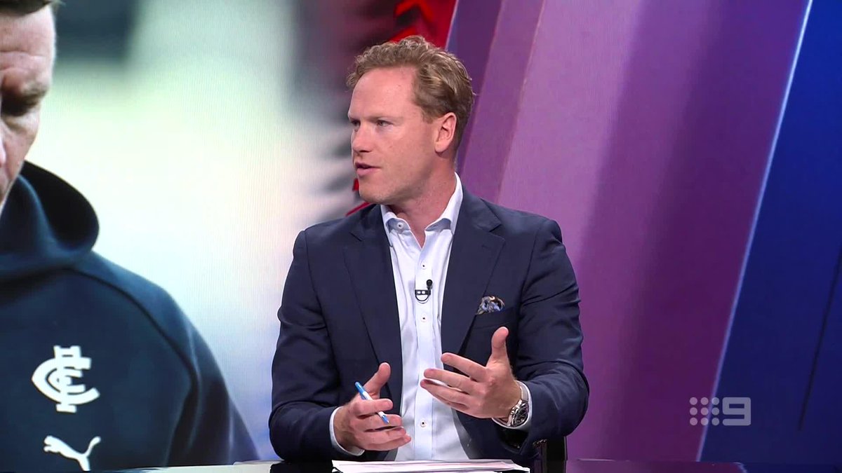 "His job's on the line... and yet if they were to move on him during the season, the obvious candidate is there on the books at Carlton, in Adam Simpson." Sam McClure on Carlton's delicate situation as pressure ramps up on Michael Voss. #9FootyClassified | Watch on 9 & 9Now 🖥️