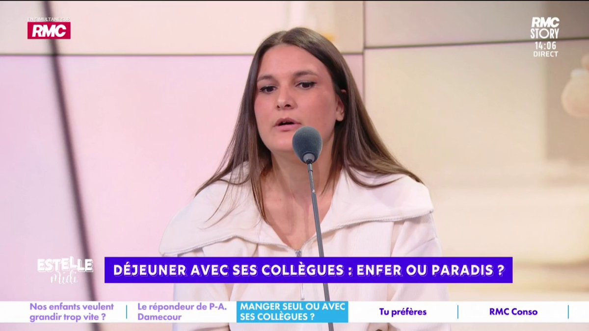 🍽️ Déjeuner avec ses collègues 🎙️ Juliette Briens : "C'est horrible ! Je vois assez vos tronches toute la semaine, je vous vois plus que ma famille ! J'ai 1h pour manger, j'aimerais être en paix et mettre mes écouteurs ! Je n'ai pas besoin de cette pression corporate..."