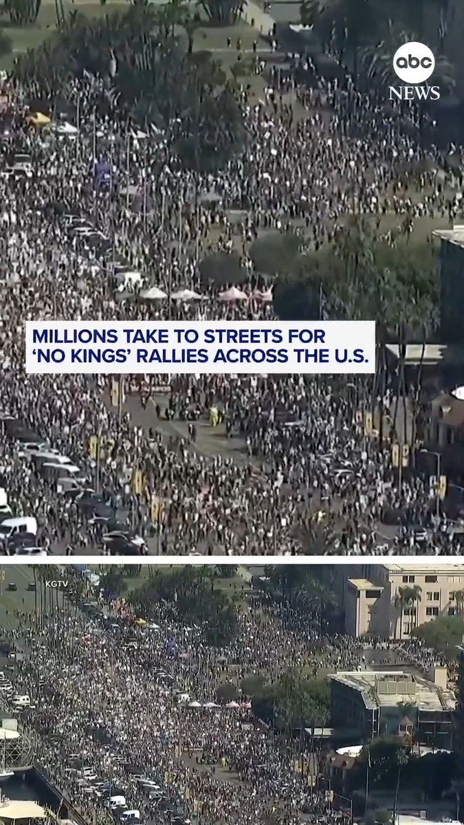 Millions of protesters took to the streets over the weekend in 3,000 “No Kings Day” events calling out President Trump and his administration over what many say are abuses of power. ABC News News' Rhiannon Ally reports.
