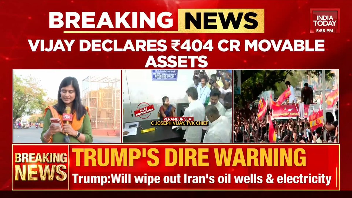 TVK chief Vijay's poll affidavit accessed, declares Rs 404 crore movable assets Pramod Madhav joins in for more on the story. TVK Vijay #Super6 | Akshita Nandagopal