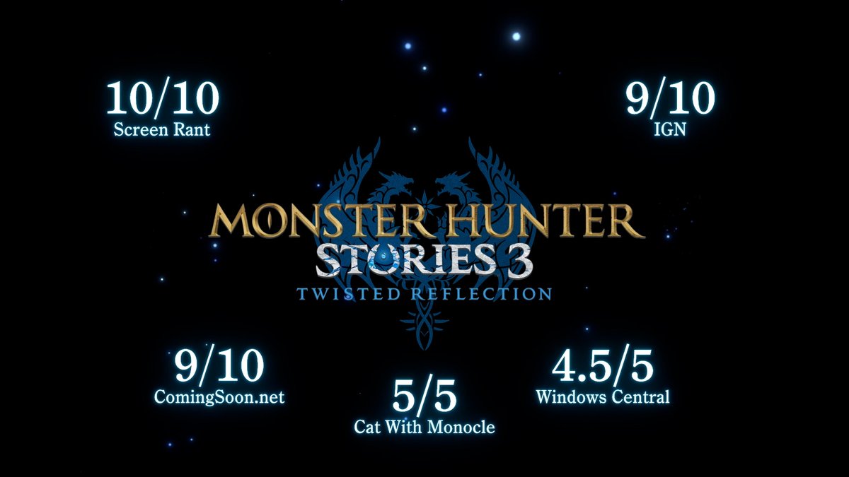 Check out the accolade trailer for Monster Hunter Stories 3: Twisted Reflection, the evolution of our turn-based RPG series set in the world of Monster Hunter! Start your story with the free demo, available now on all platforms, then carry your save data over to the full game.