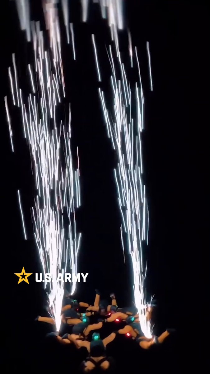 No better way to start the week. The Golden Knights owning the night. 📽️ US Army Parachute Team, The Golden Knights
