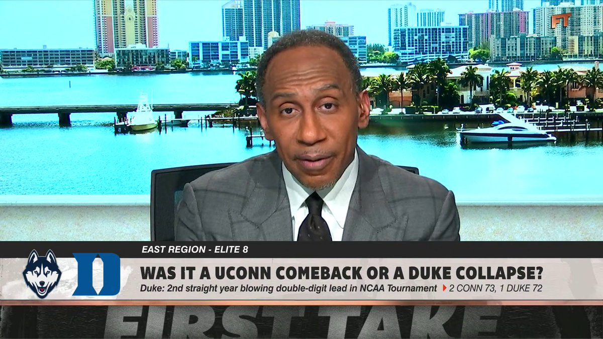 "I have to give credit to probably the best coach in college basketball right now. ... He's on the verge of potentially winning his third national championship in the last four years." —Stephen A Smith gives praise to UConn's head coach Dan Hurley 🙌