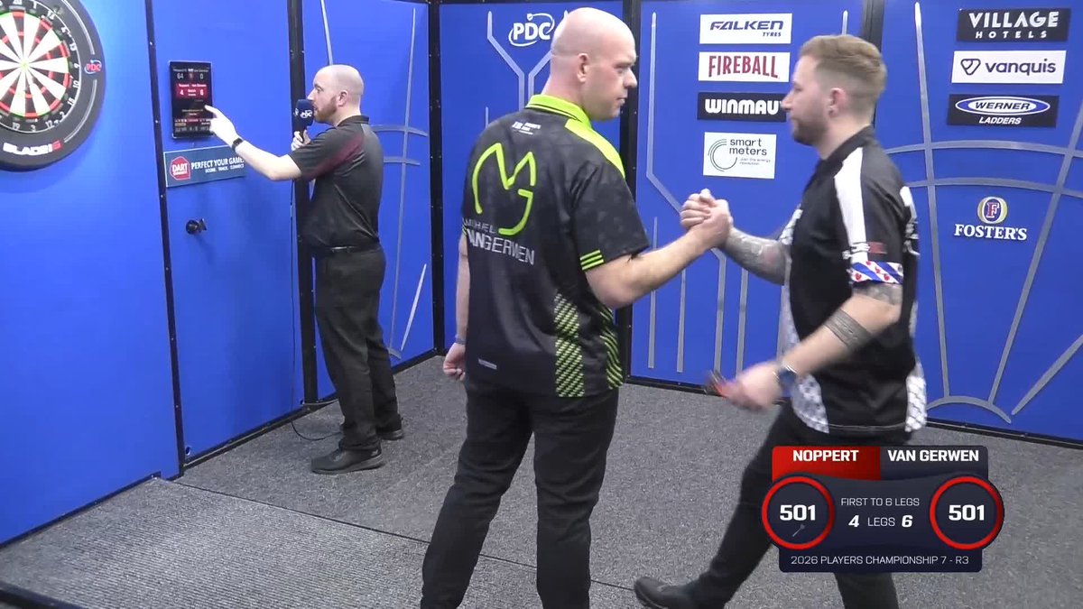 VAN GERWEN PREVAILS! Michael van Gerwen defeats Danny Noppert in an all-Dutch affair, sealing a 6-4 victory with a clinical 93 checkout! 📺 #PC7