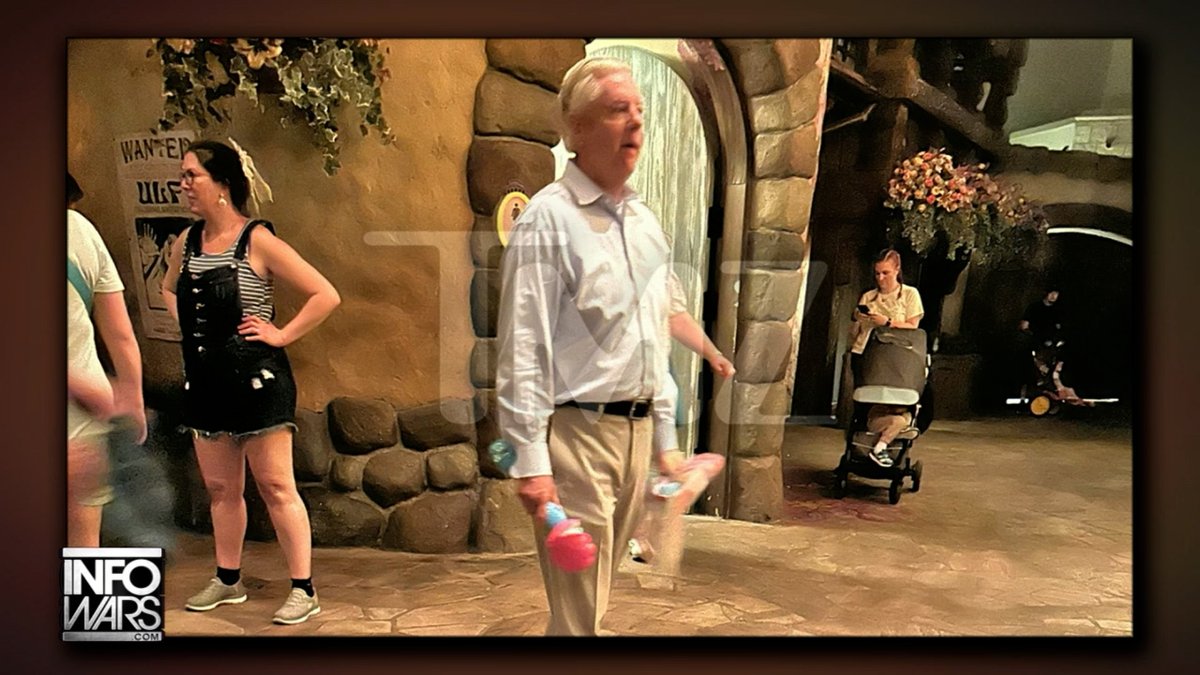 BREAKING: Lindsey Graham Spotted Wandering Around Disney World Alone, Holding A Girl's Magic Scepter Wand Toy Meanwhile, He Pushes President Trump For Total War With Iran! "And He's A Lot More Than Just Gay, And He's Totally Compromised... You Know What He Is, Folks!" 🔴WATCH THE LIVE ALEX JONES SHOW NOW: