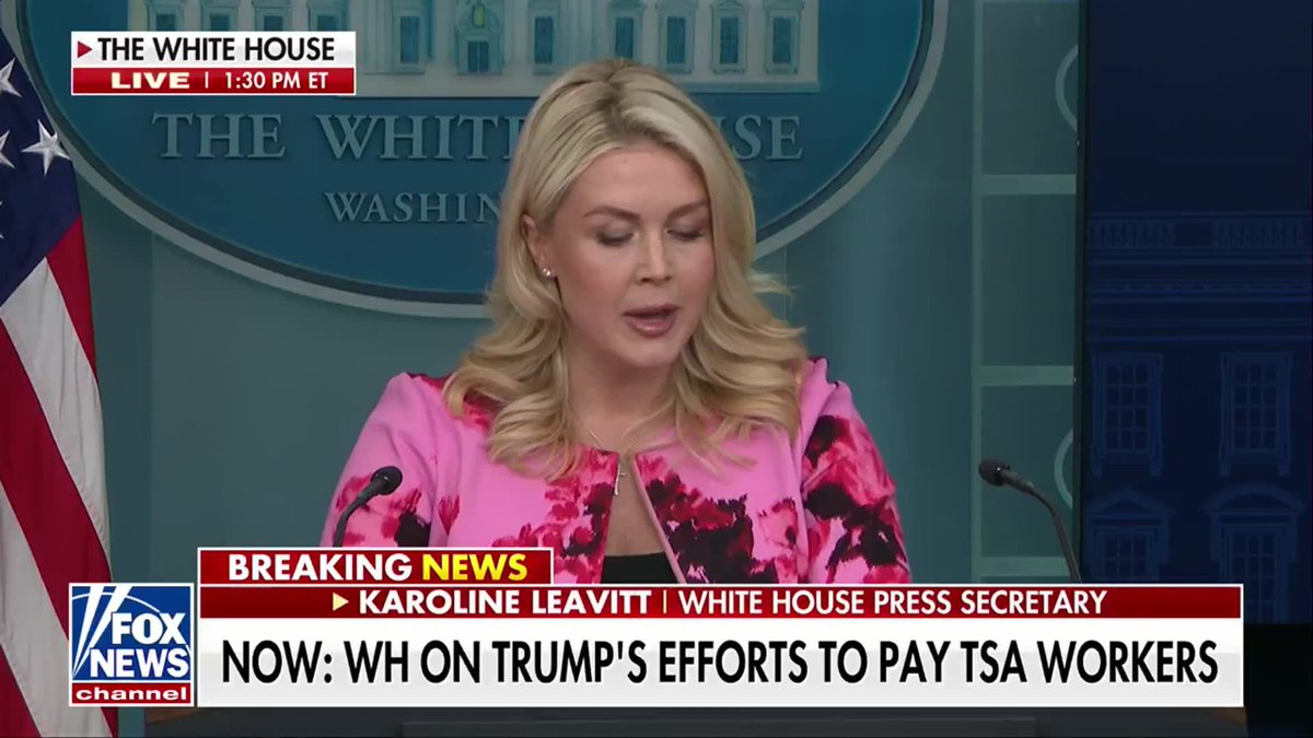 BREAKING: "Democrat members of Congress are more than happy to put your safety at risk, because they oppose the president and his administration’s efforts to enforce our nation’s immigration law." "Democrats refuse to fund ICE because they want millions and millions of illegal aliens to pour into the country, just like they were under the Biden administration." - Karoline Leavitt