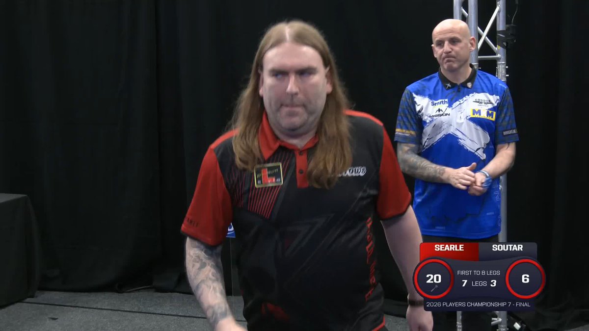SEARLE WINS PC7! 🏆 Ryan Searle cruises to an eighth career Players Championship title, defeating Alan Soutar 8-3 in Leicester! 📺 #PC7