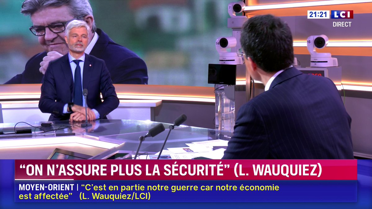 🗣️ "La France Insoumise est pour moi la principale coupable et responsable de ce qui se passe aujourd'hui dans notre pays parce qu'ils ont fait le choix délibéré d'attiser toutes les fractures françaises", estime Laurent Wauquiez 📺 Face à Darius Rochebin sur LCI