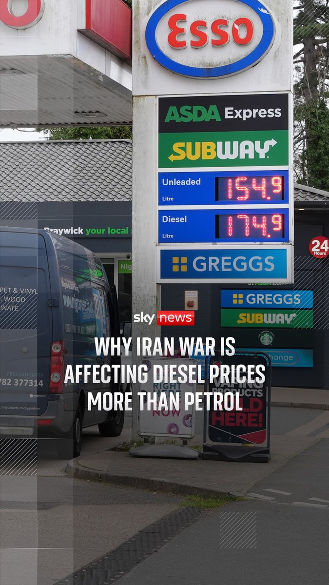 The UK is more dependent on imports of diesel than it ever has been before. Ed Conway examines why the cost of diesel in the UK has increased at a faster rate than petrol as a result of the war in Iran. 🔗