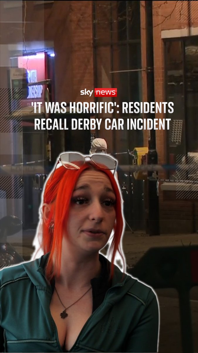 A woman who witnessed the aftermath of a car hitting pedestrians in Derby city centre on Saturday tells Shamaan Freeman-Powell that the incident was "horrific". Police have been given more time to question a 36-year-old suspect who was arrested on suspicion of attempted murder.