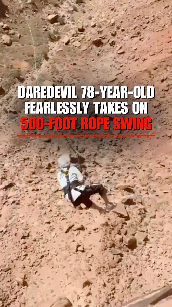 LEAP OF FAITH: A 78-year-old woman took on her first-ever 500-foot rope swing, leaping from a cliff in Moab, Utah. Barbara fearlessly leapt off the cliff and loved every second of the heart-pounding experience.
