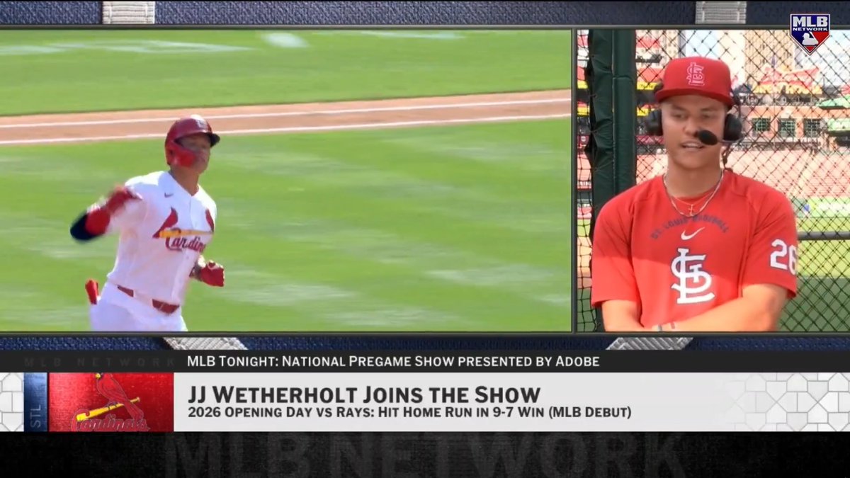 JJ Wetherholt is taking the league by storm! 💪 The St. Louis Cardinals rookie talks about adjusting the the Big Leagues, his routine and more. #MLBTonight