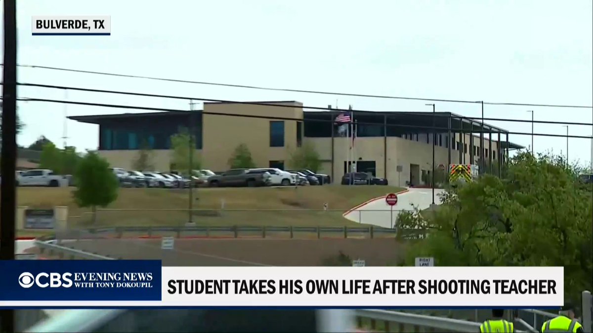 A 15-year-old student shot a teacher at a high school near San Antonio, Texas, before taking his own life, authorities say.