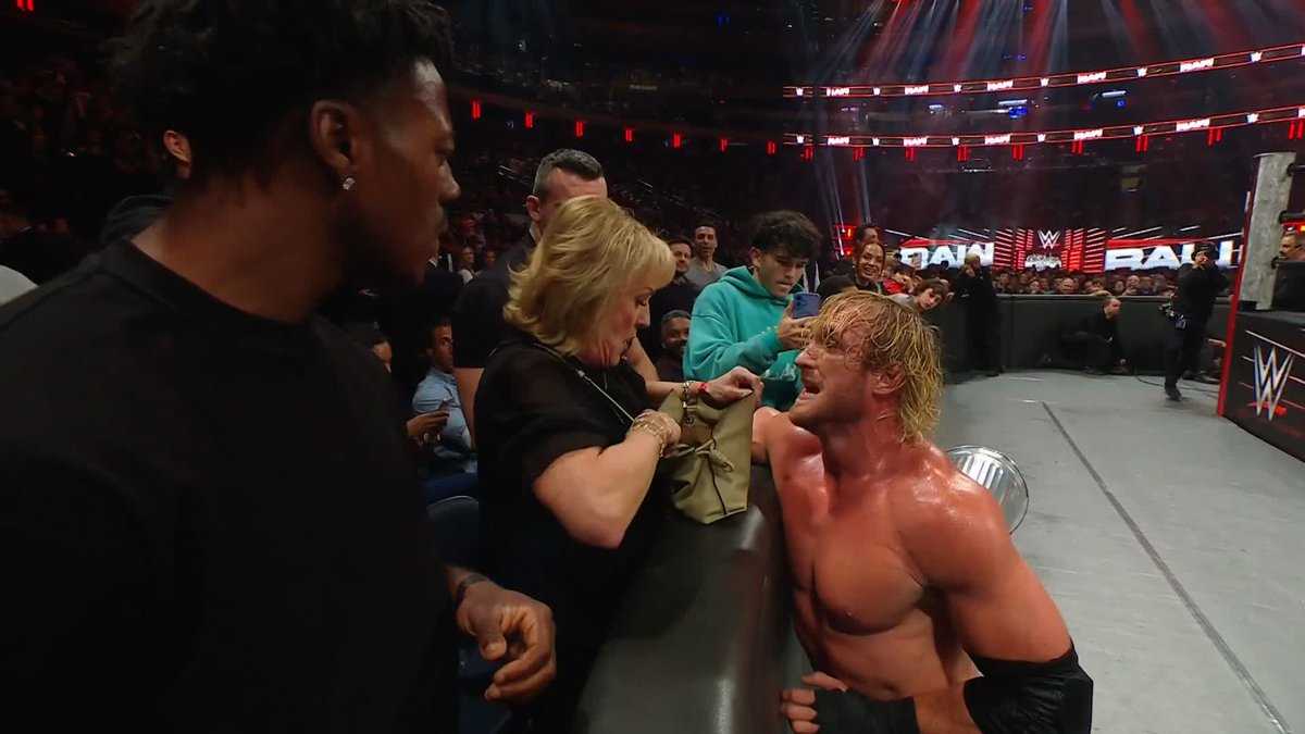 IShowSpeed just used a brass knuckle to help Logan Paul knockout LA Knight at WWE RAW
