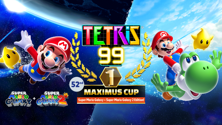 The #Tetris99 52nd MAXIMUS CUP event will run from April 3 at 12am PT to April 6 at 11:59pm PT! Once you’ve accumulated a total of 100 event points, a new theme will unlock, featuring art, music, and Tetrimino designs inspired by Super Mario Galaxy + Super Mario Galaxy 2! Tetris