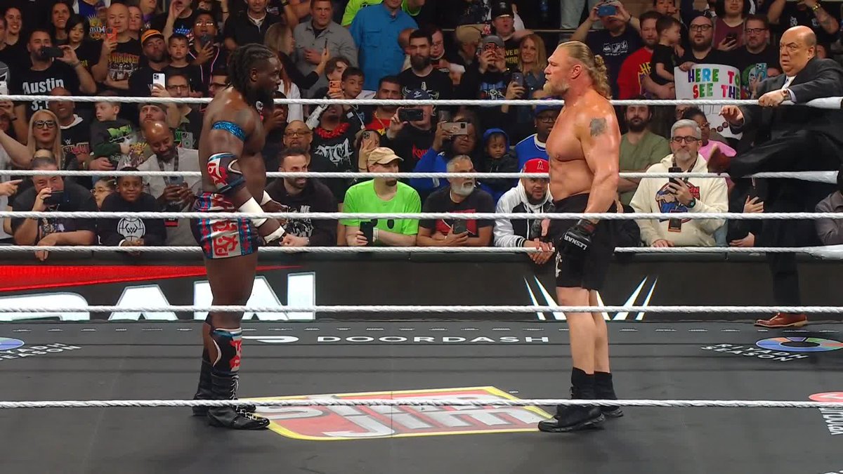 Things just GOT REAL! 😤 Triple H had to break things up between Oba Femi wwe and Brock Lesnar!