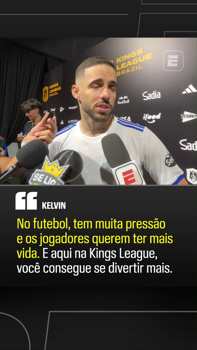 FUTEBOL "TRADICIONAL" OU KINGS LEAGUE? Kelvin fala sobre a movimentação dos jogadores de futebol na competição e destaca as diferenças entre os dois. #FutebolNaESPN #KingsLeague #KingsLeagueBrazil #kelvin