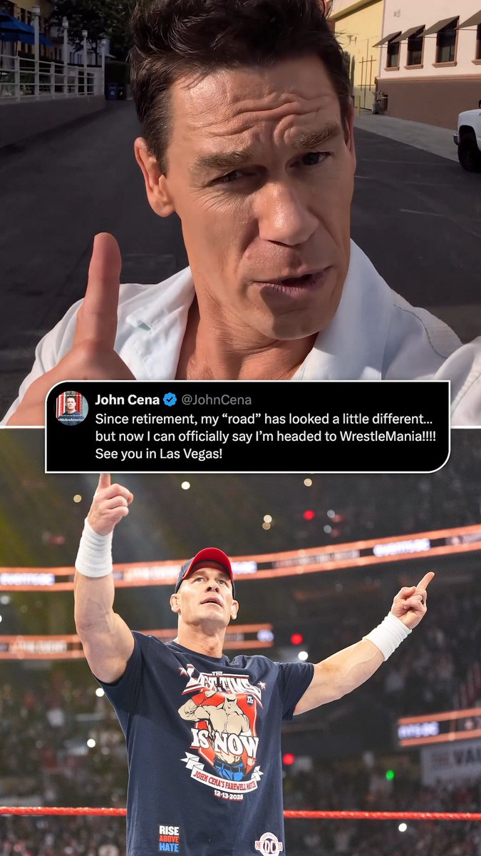 John Cena is back... sort of ๐ค Cena will host #Wrestlemania in Vegas ๐คฉ
