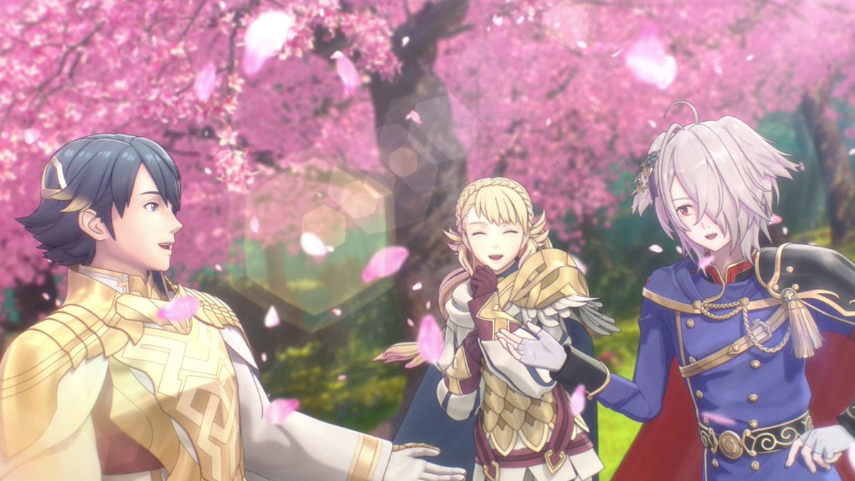 【 #FEHxFES_桜のお花見ピクニック 🌸】 春、桜、お花見日和! ふわふわのお耳や尻尾をお持ちの方々が遊びに来てくれましたよ〜♪ フェ!? なんだか視線を感じるような…。 #FEヒーローズ
