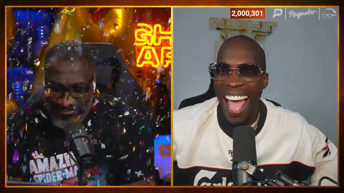 We celebrating tonight! Thank you to everyone who’s contributed to the 2 MILLION! Especially the glue to the BIG3, isojoe! ….They didn’t have to do Unc like that! 😂🎉🎊 shannon sharpe | Chad Johnson | #Nightcap