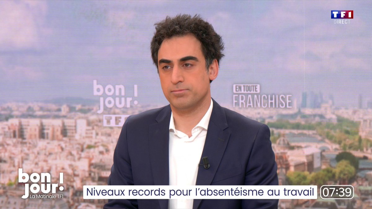 Absentéisme au travail : "On a créé un système où le non-travail paie quasiment autant que le travail (...) Il ne faut pas s'étonner qu'à la fin, il y ait autant d'abus", Amir Reza-Tofighi qui ajoute dans #BonjourLaMatinaleTF1 que "c'est un système qu'on a toléré"