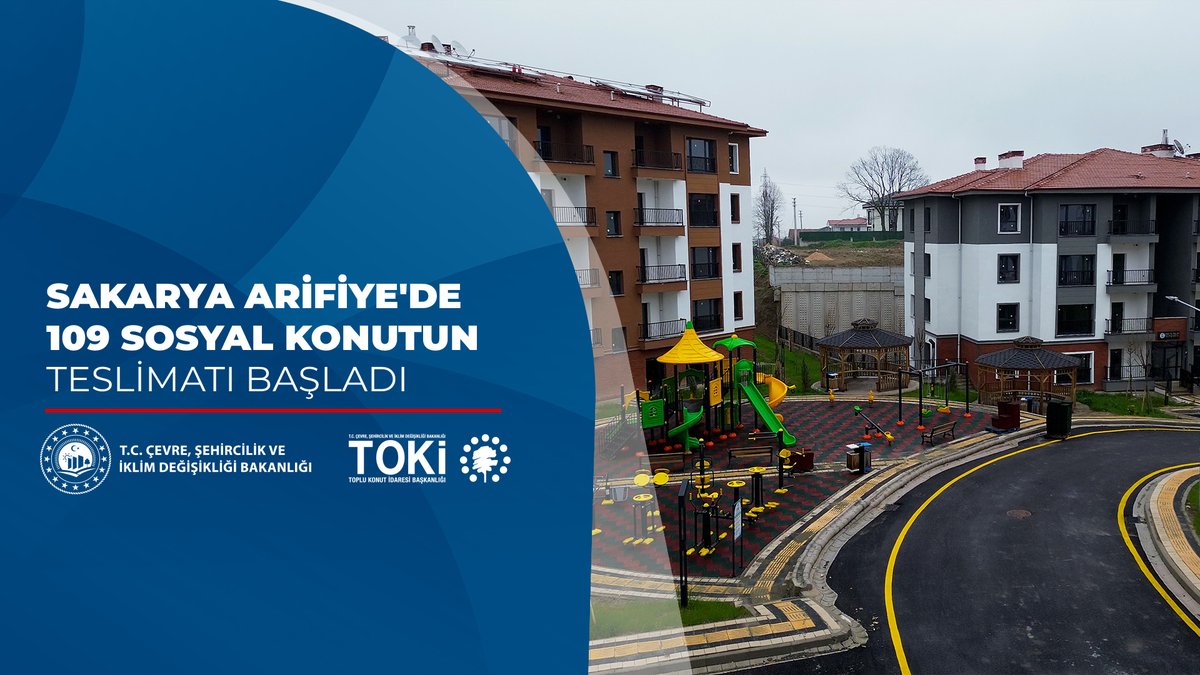 🏘️ Sakarya Arifiye Cumhuriyet Mahallesi'nde 1️⃣0️⃣9️⃣ sosyal konut tamamlandı. 🗓️ 3️⃣0️⃣ Mart - 1️⃣0️⃣ Nisan 2️⃣0️⃣2️⃣6️⃣ tarihleri arasında hak sahiplerine teslim ediliyor. 👨👩👧👦 Hak sahibi vatandaşlarımıza yeni yuvalarında huzurlu, sağlıklı ve mutlu bir yaşam dileriz. 📌 Teslim programı için👇