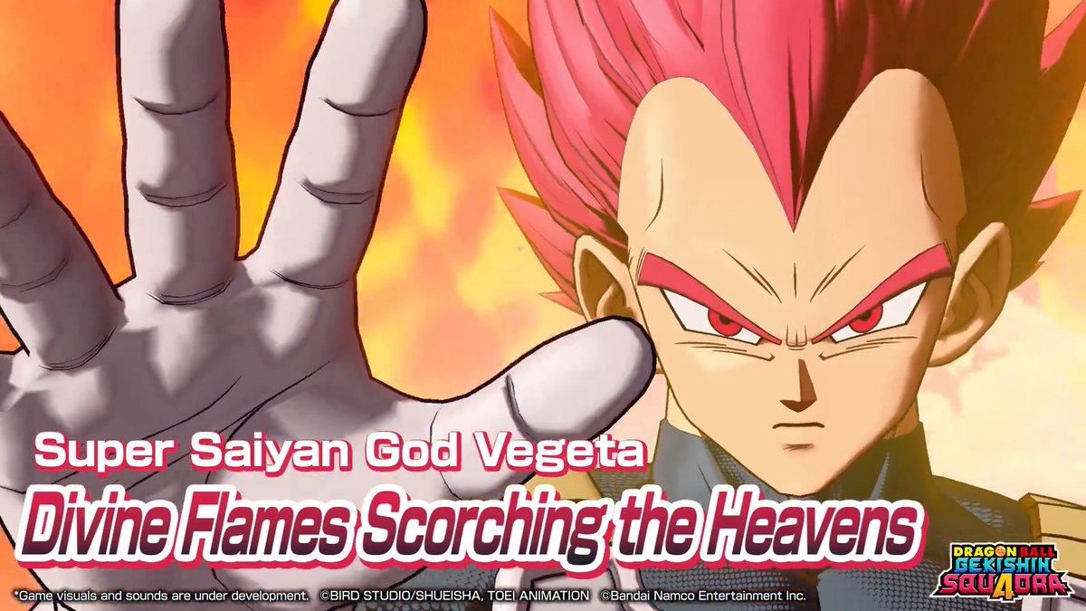 Add these new Super Saiyan God Vegeta and Super Vegito emotes to your collection!✨ Super Saiyan God Vegeta arrives 3/31 (PT)! Check out the video!✅ #GekishinSquadra #Squadra #DragonBall