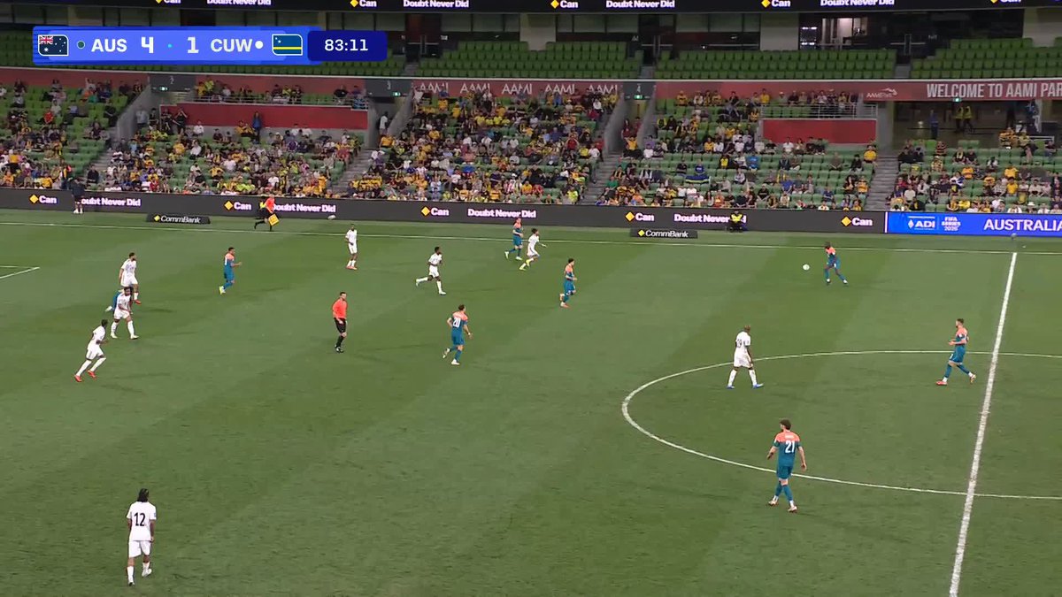 It’s ANOTHER for Nestory Irankunda! 👏 What an impact off the bench. Nestory has his second of the night. 🇦🇺 5-1 🇨🇼 #Socceroos #AUSvCUW