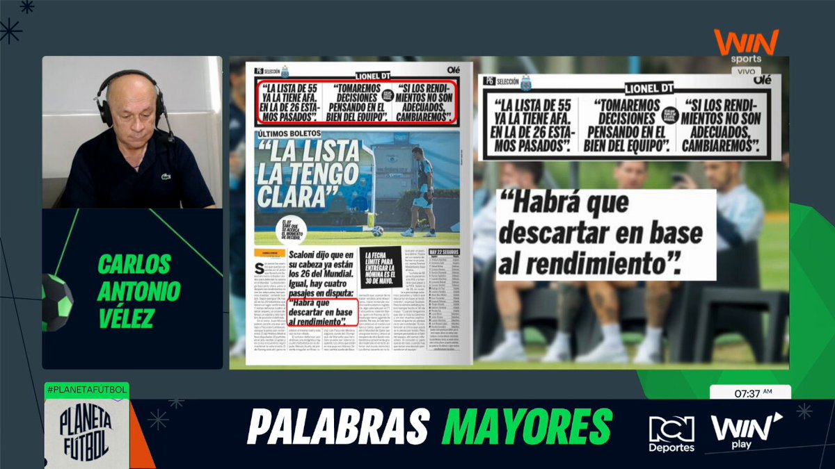¡Carlos Antonio Velez nos da detalles sobre su salida en las transmisiones de la Selección Colombia en RCN y explica que hace un año en el juego ante Paraguay por Eliminatorias, dijo que Colombia depende de las individualidades!🪐⚽ 📺 Estamos en vivo con #PlanetaFútbol, por Win Sports.