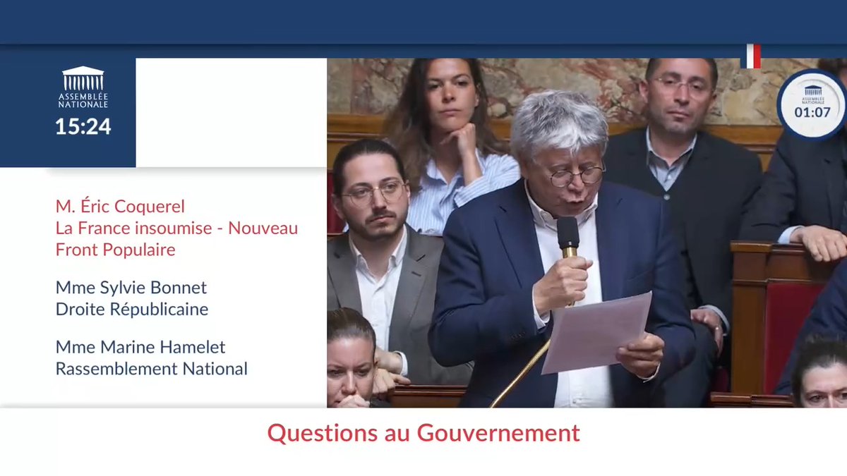"Vous devriez être accablés de honte!" Eric Coquerel (LFI-NFP) visent ceux qui ont "alimenté une campagne raciste, négrophobe, doublée de mépris de classe", contre notamment Bally Bagayoko, nouveau maire de Saint-Denis Il demande, entre autres, au Gvt des excuses #DirectAN #QAG